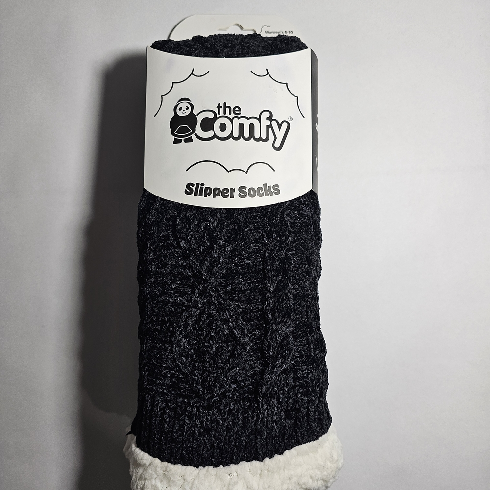 The Comfy Black and White Slipper Socks